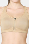 Vstar Cotton Front Open Sports Bra - Beige Skin — thumbnail 4